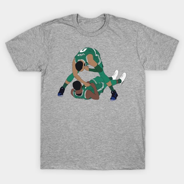 Jaylen Brown And Jayson Tatum Celebration T-Shirt by rattraptees